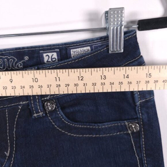 MISS ME EASY BOOT Jeans Embroidered JE5639E2R DK 52C Size 26 - Picture 8 of 14
